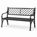 Schwarze Gartenbank aus Metall mit Armlehnen, 127 × 60 × 88 cm